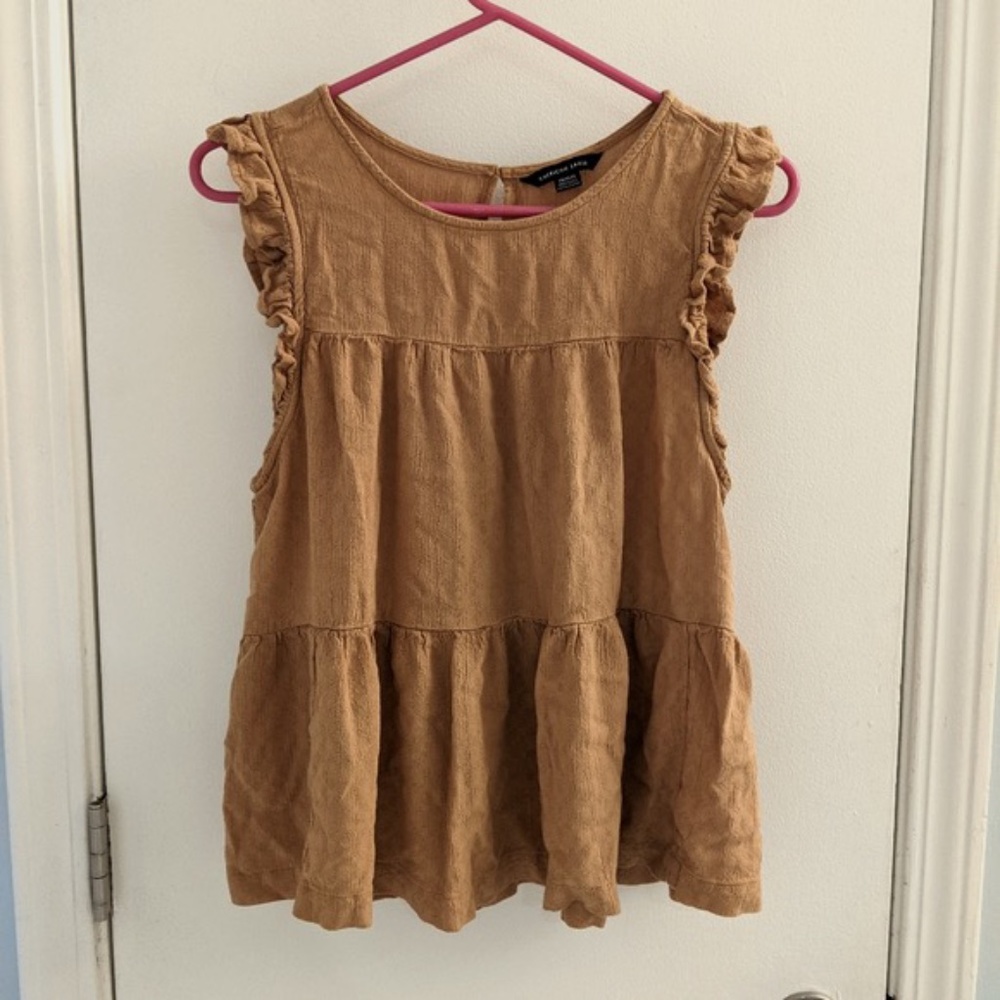 AMERICAN EAGLE--TAN BABYDOLL TOP